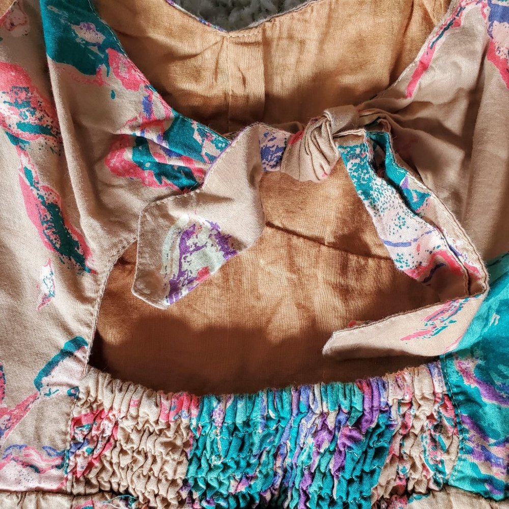 Everything Must Go! Pins and Needles Tan Floral Sundress - Sz S - Picture 7 of 11